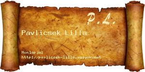 Pavlicsek Lilla névjegykártya